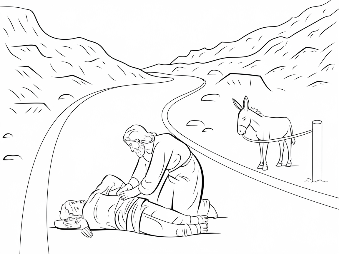 Compassion in Action: The Good Samaritan Scene