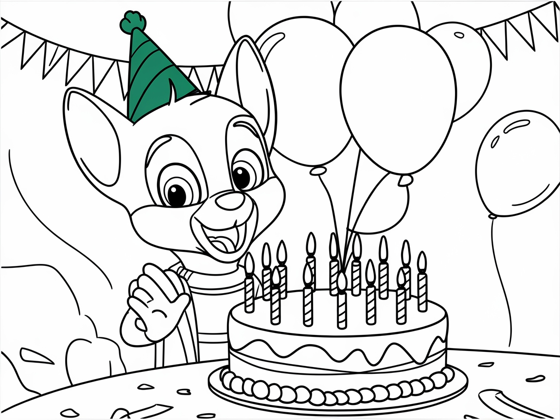 Party Time with Chase and His Birthday Cake