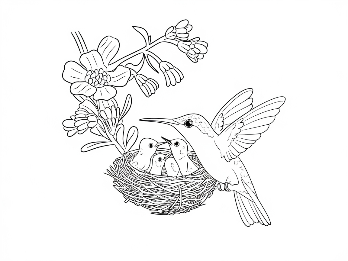 Delight in This Charming Hummingbird Nest Scene