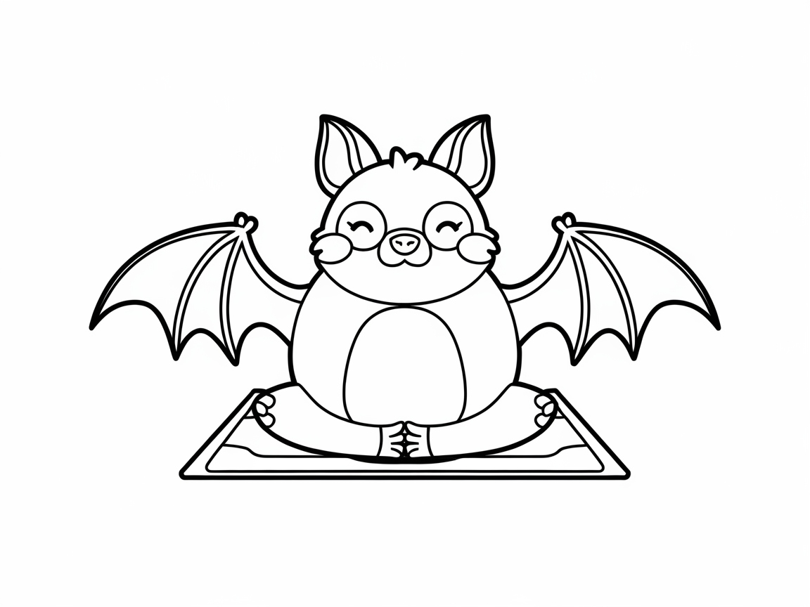 Meditative Bat Practicing Yoga
