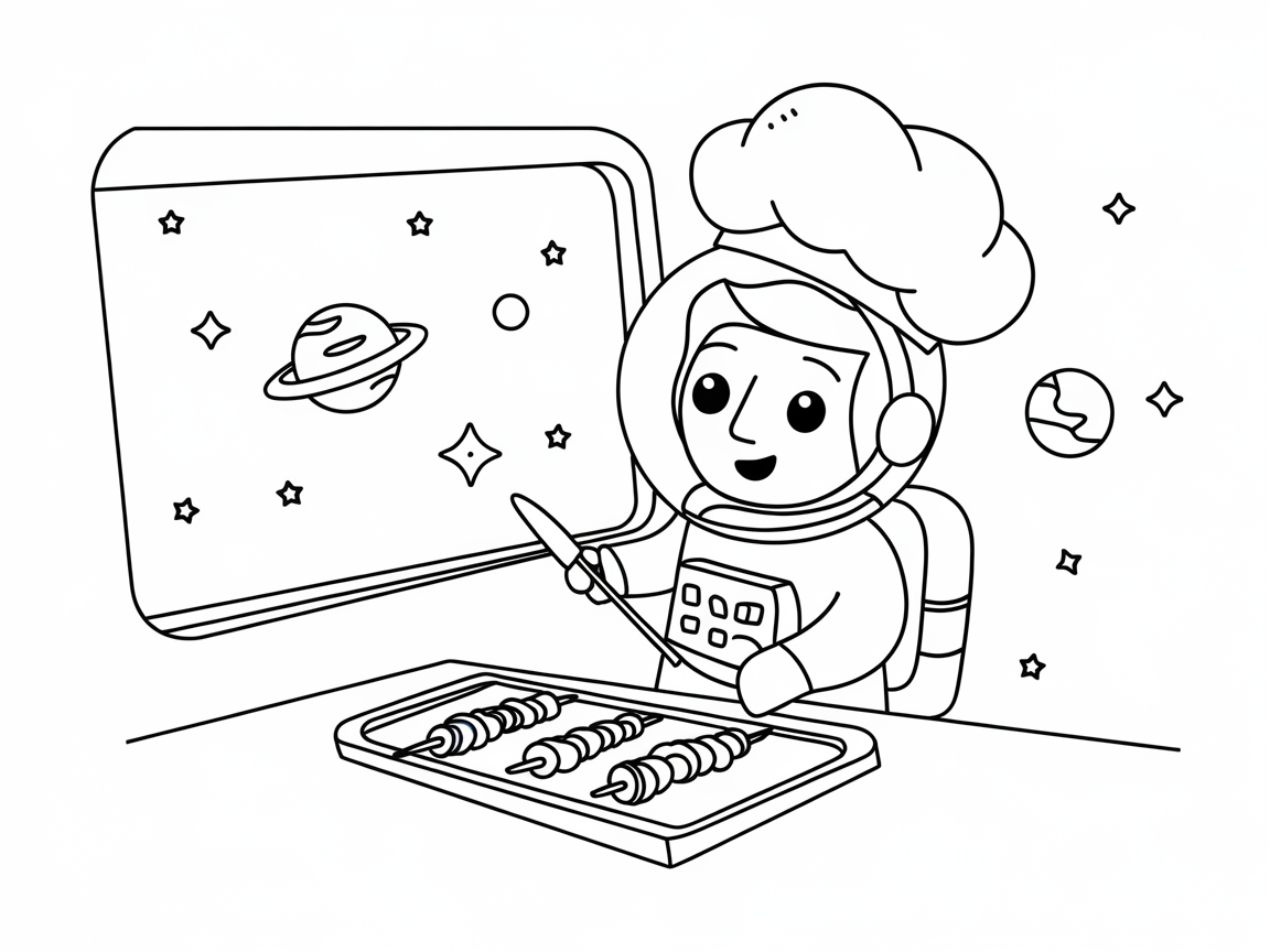 Blast Off into Fun with This Space Chef Coloring Page