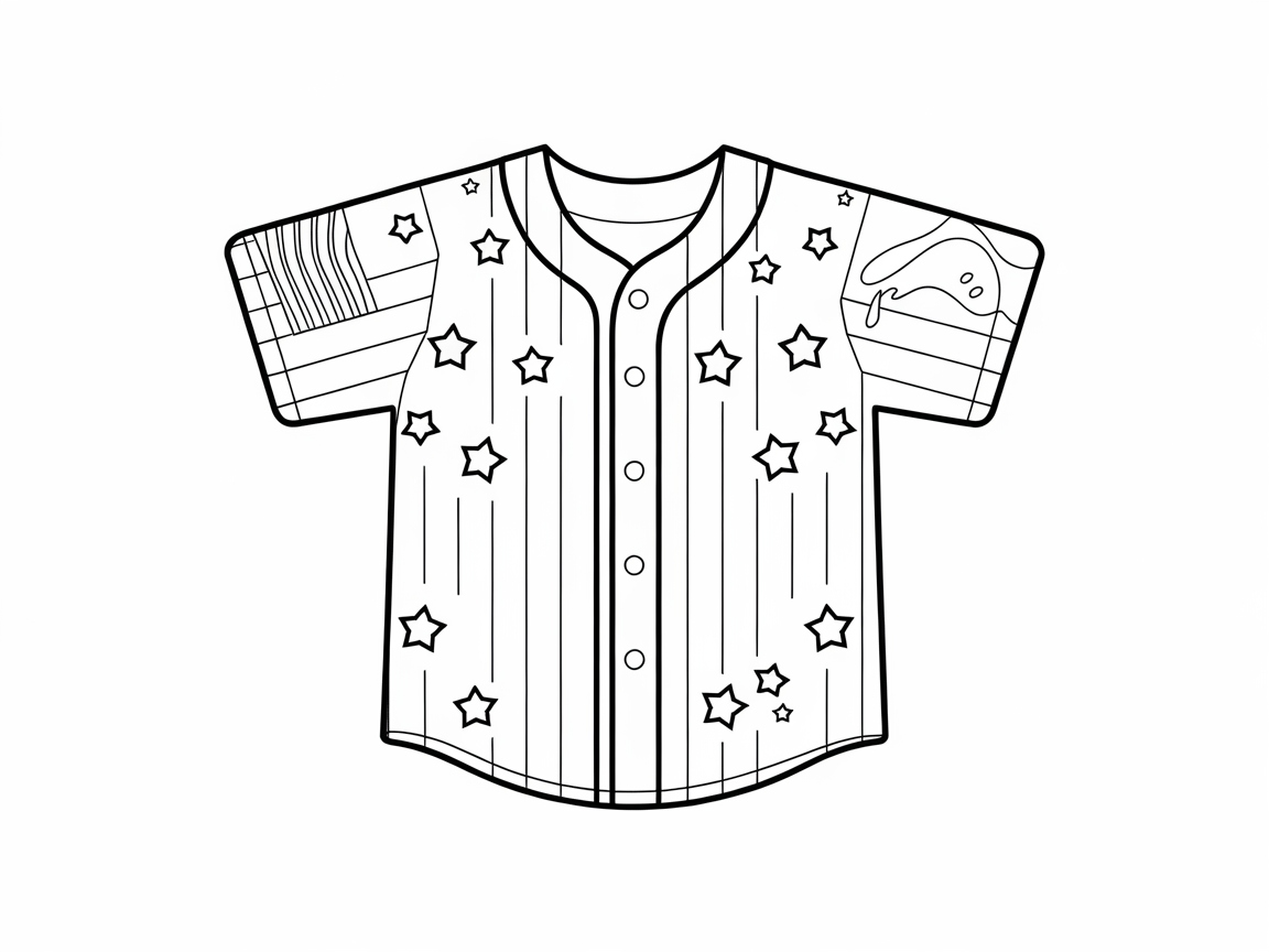 Star-Spangled Baseball Jersey to Color