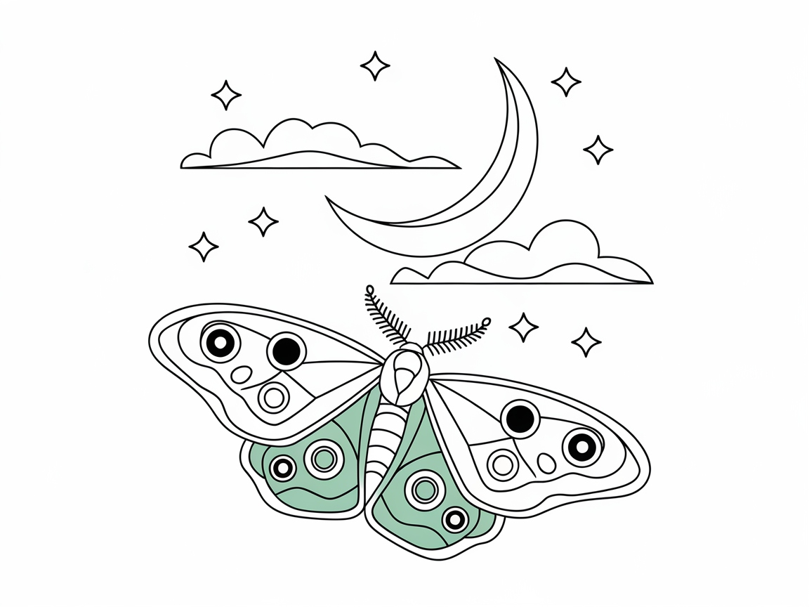 Mystical Moonlit Butterfly Scene