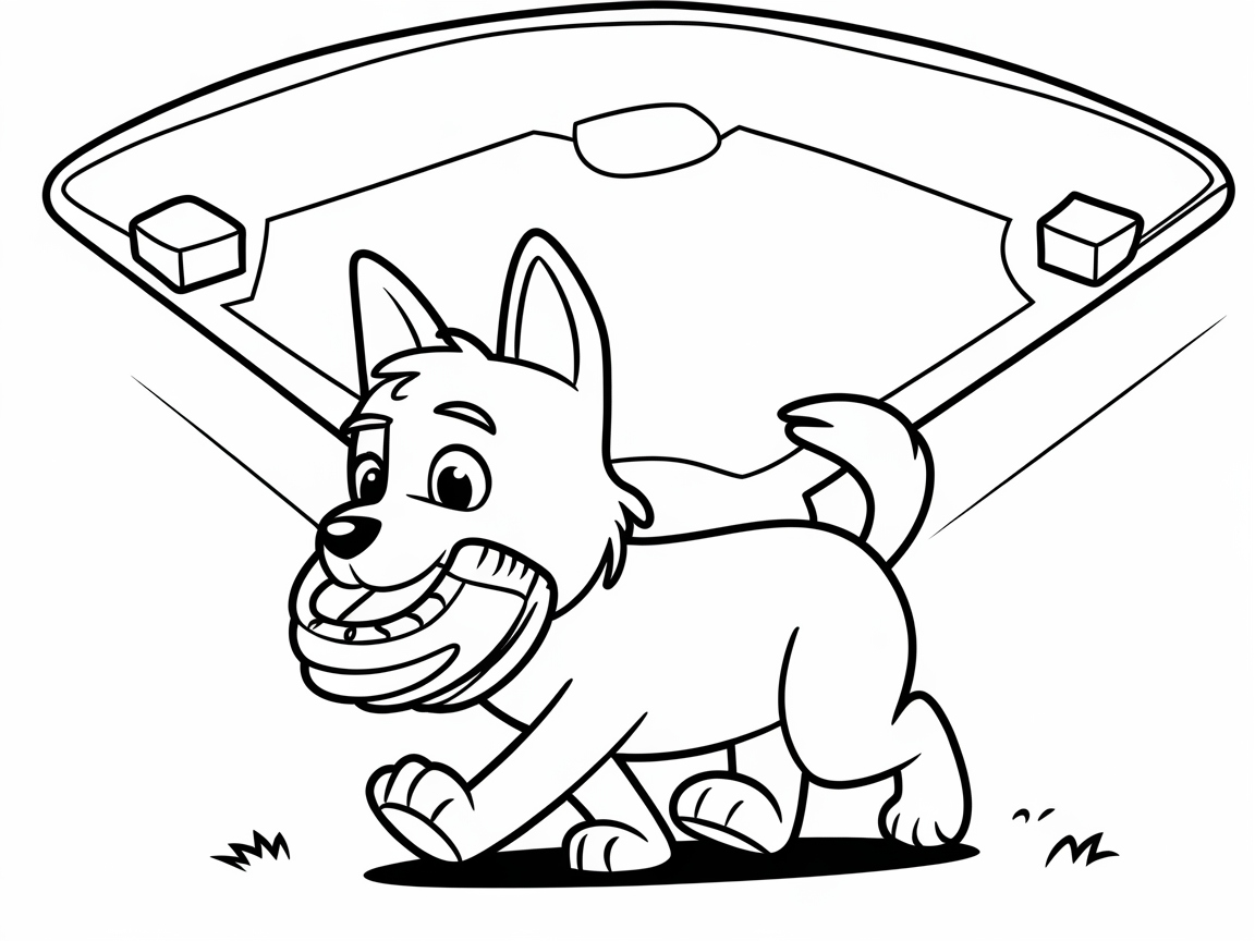 Delight in This Playful Pup and Baseball Glove Page