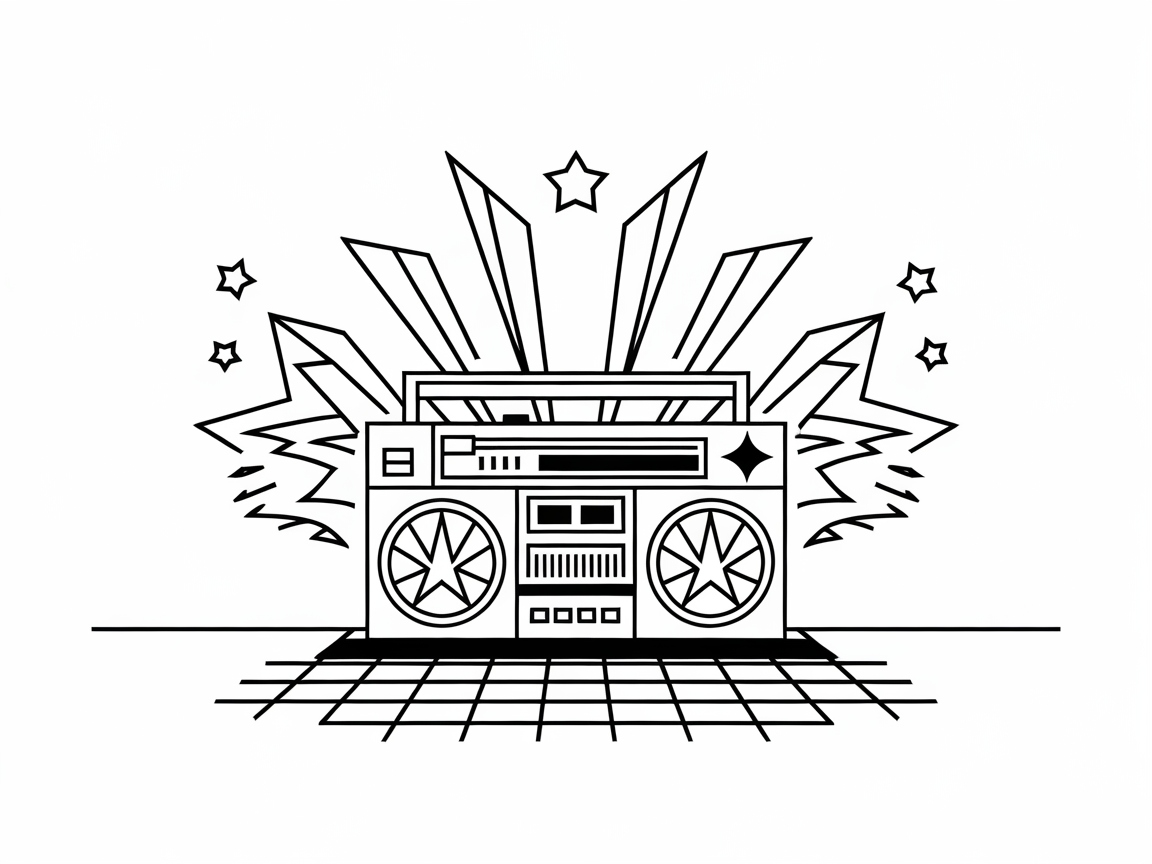 Crank Up the Creativity with This Boombox Coloring Page