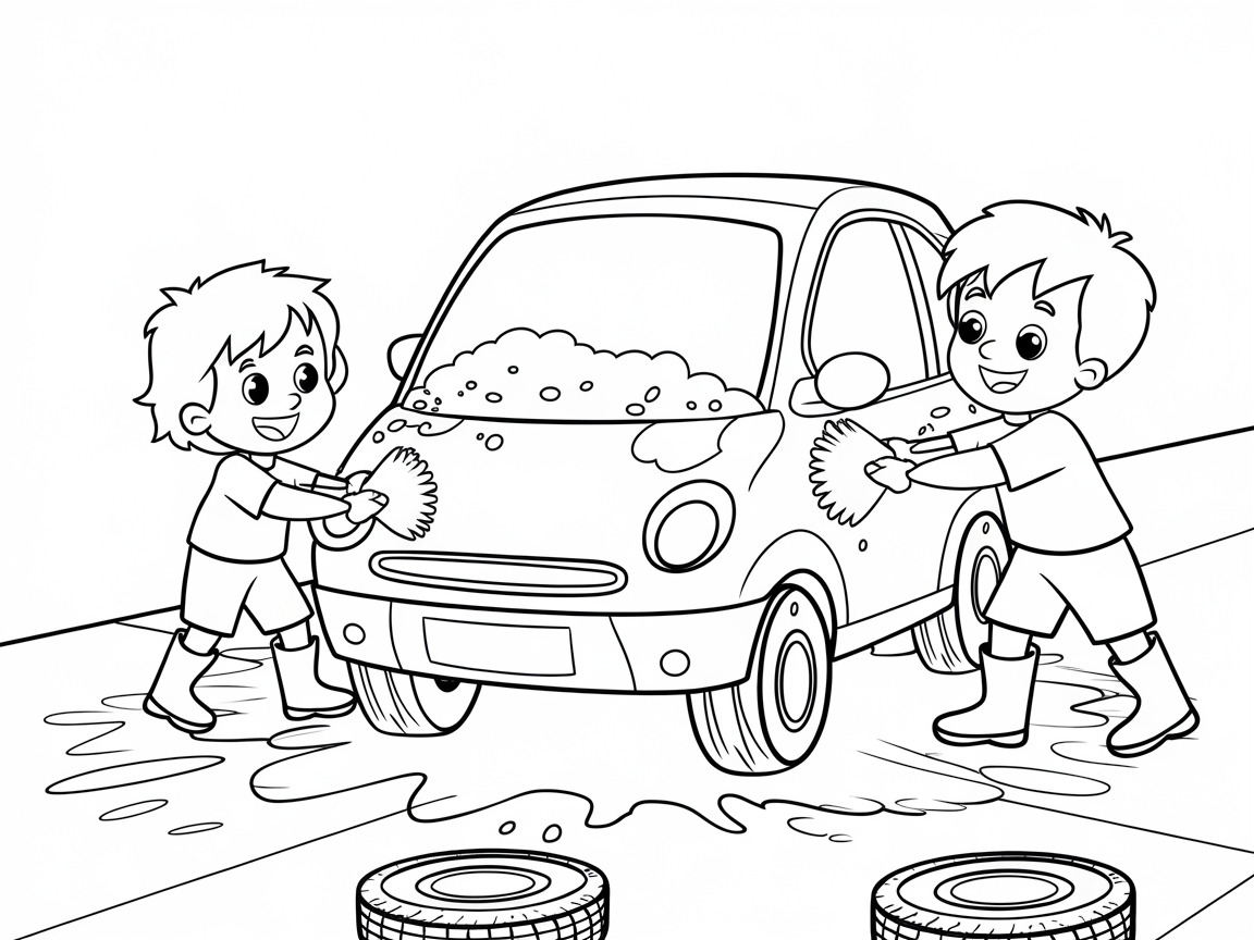 Join the Fun with This Kid-Friendly Car Wash Scene