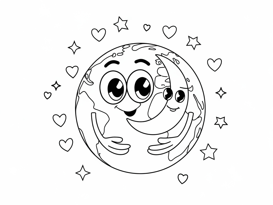 Earth and Moon Best Friends Forever