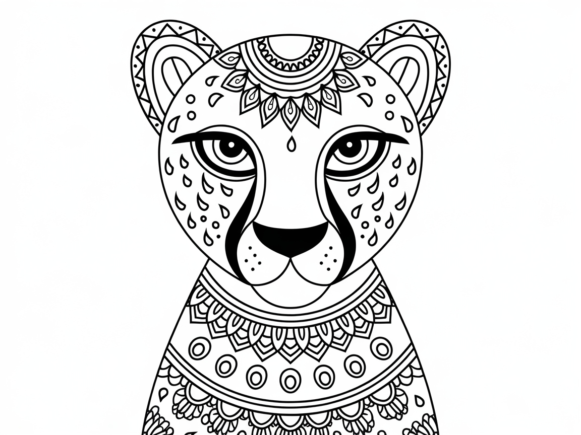 Intricate Mandala Cheetah Face