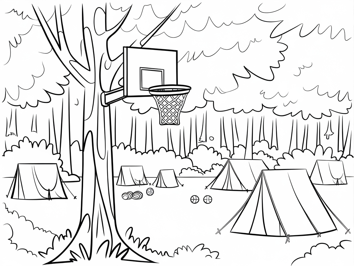 Campfire Hoops Adventure Under the Trees