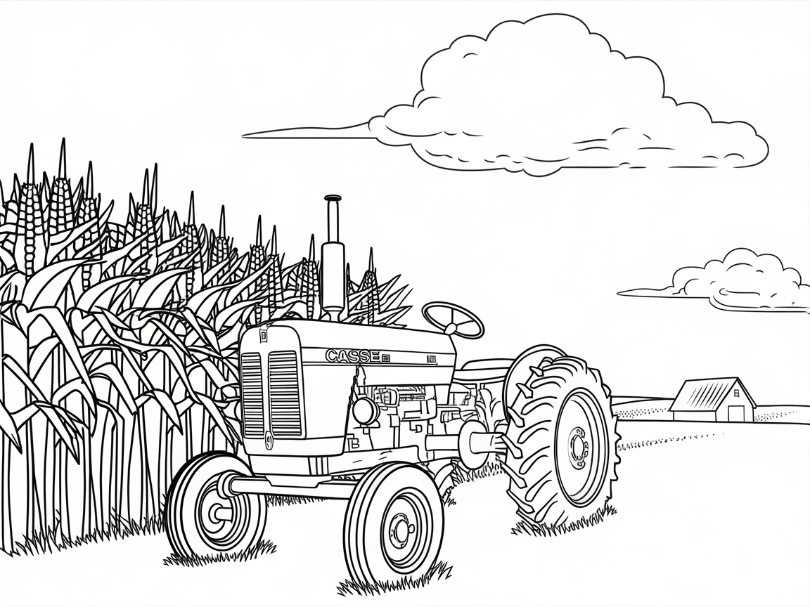 Explore the Fields with This Classic Case Tractor Scene