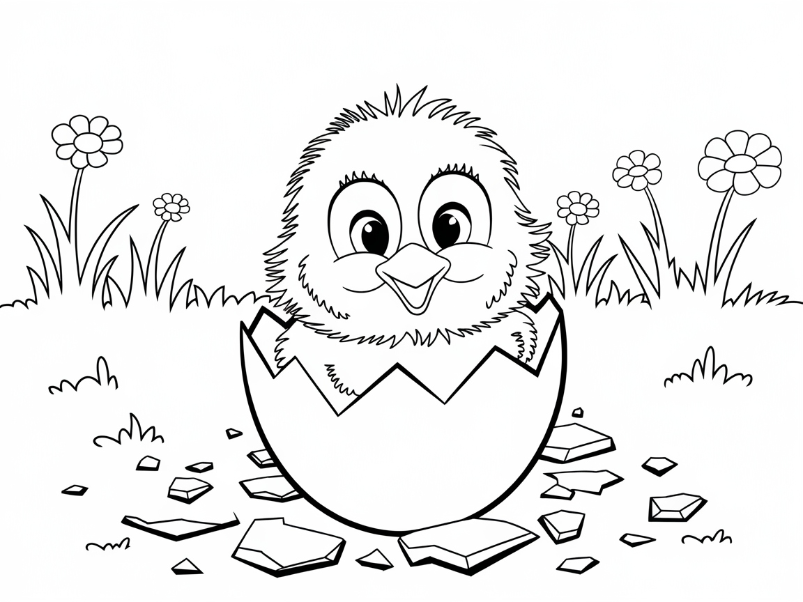 Hatch a Smile with This Adorable Chick Coloring Page