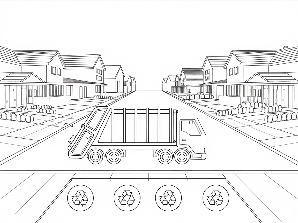 Clean Up the Streets with This Recycling Truck Coloring Page