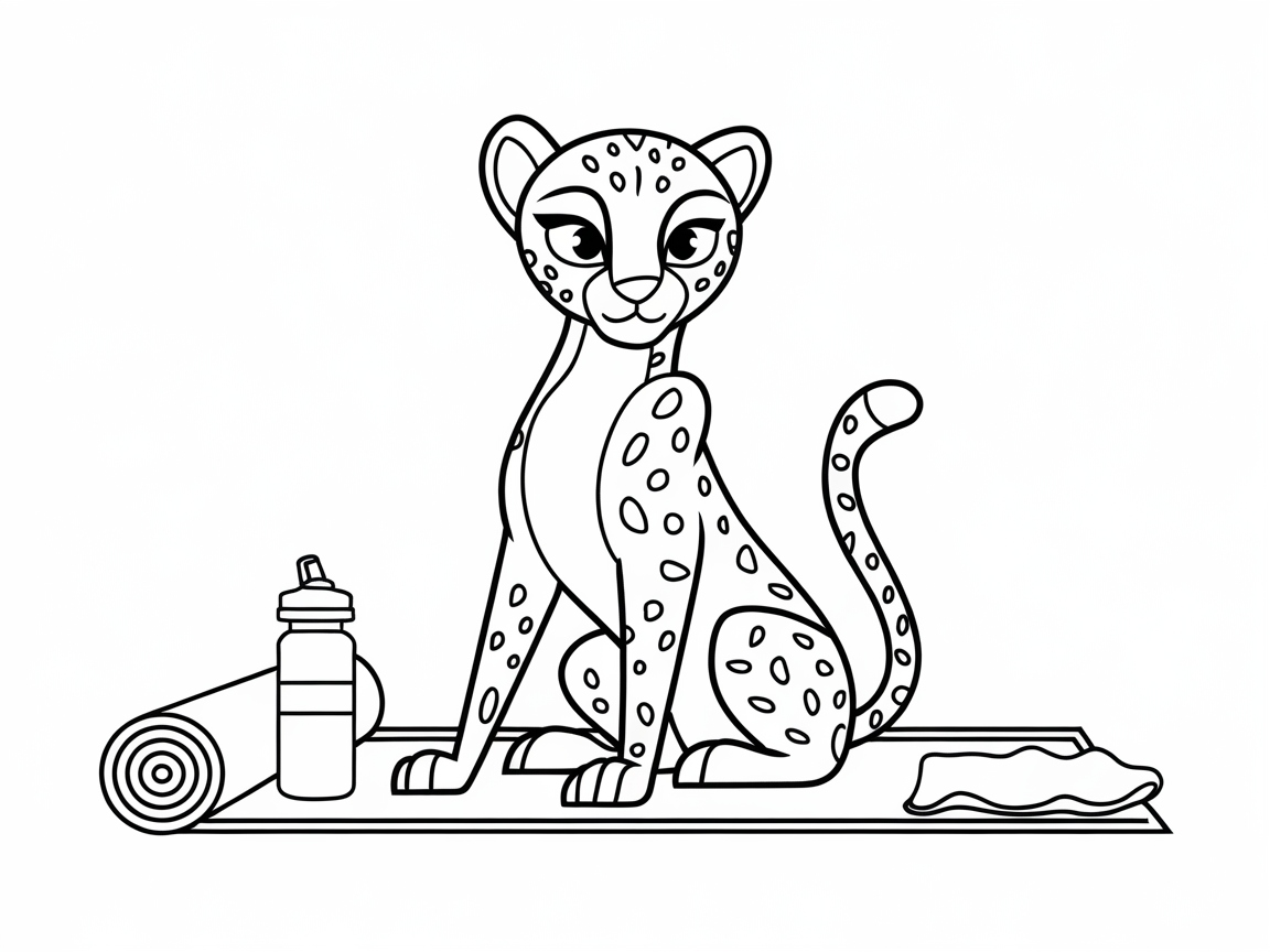 Yoga Time with a Playful Cheetah