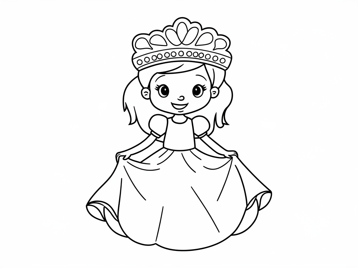 Embrace Royalty with This Adorable Princess Coloring Page