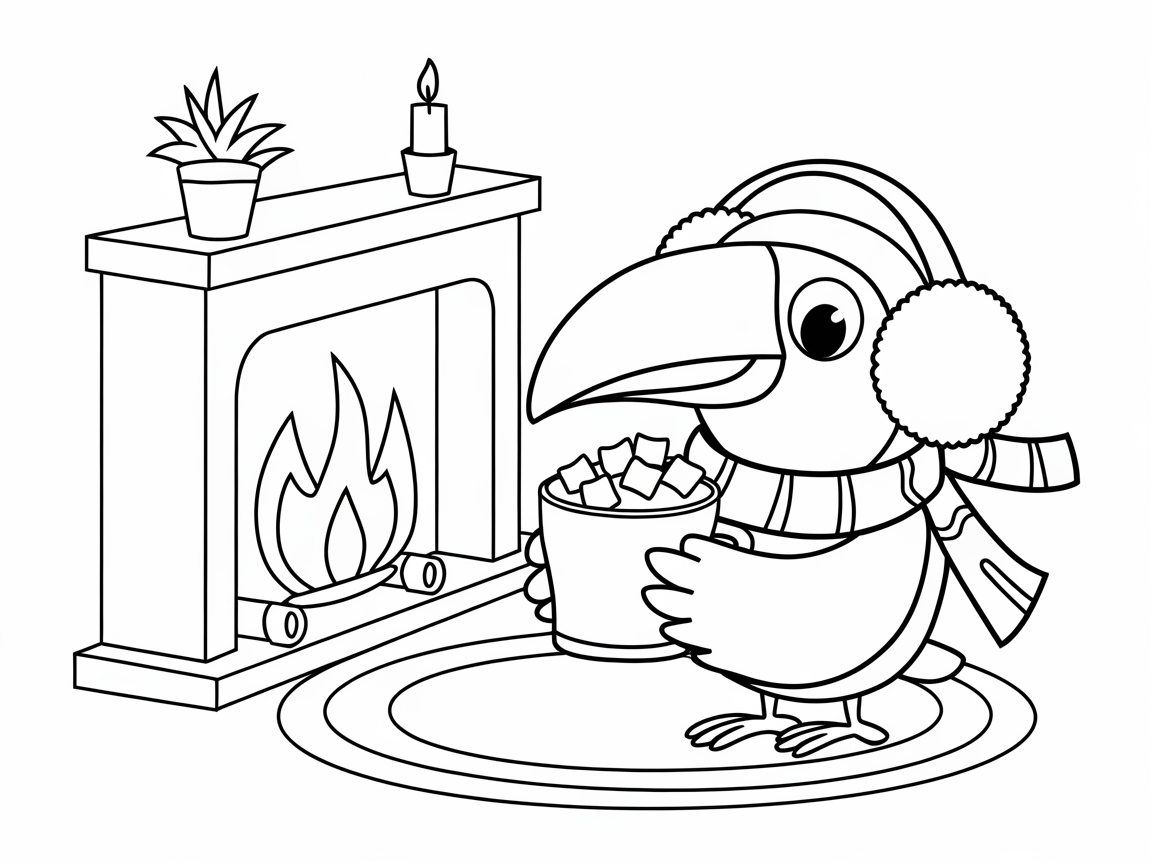Cozy Up with This Toucan by the Fireplace