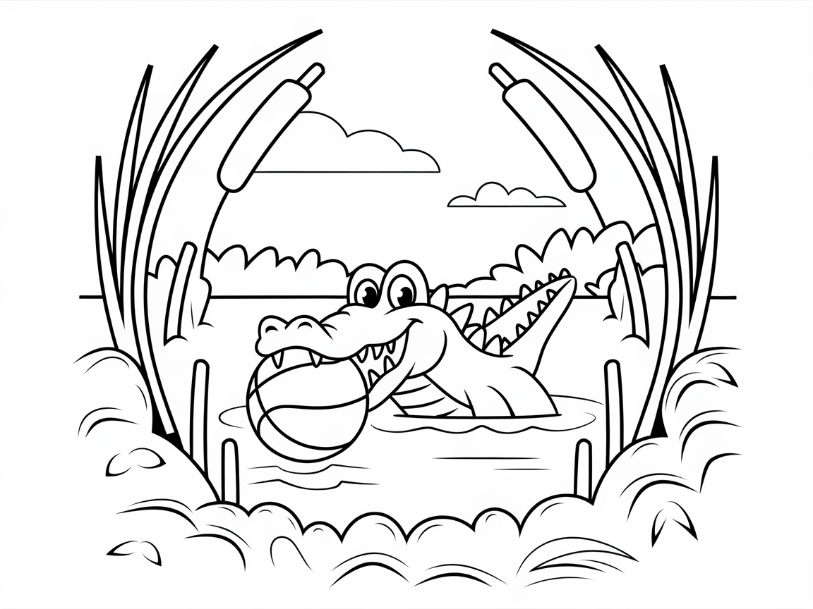 Go Wild with This Alligator Basketball Scene
