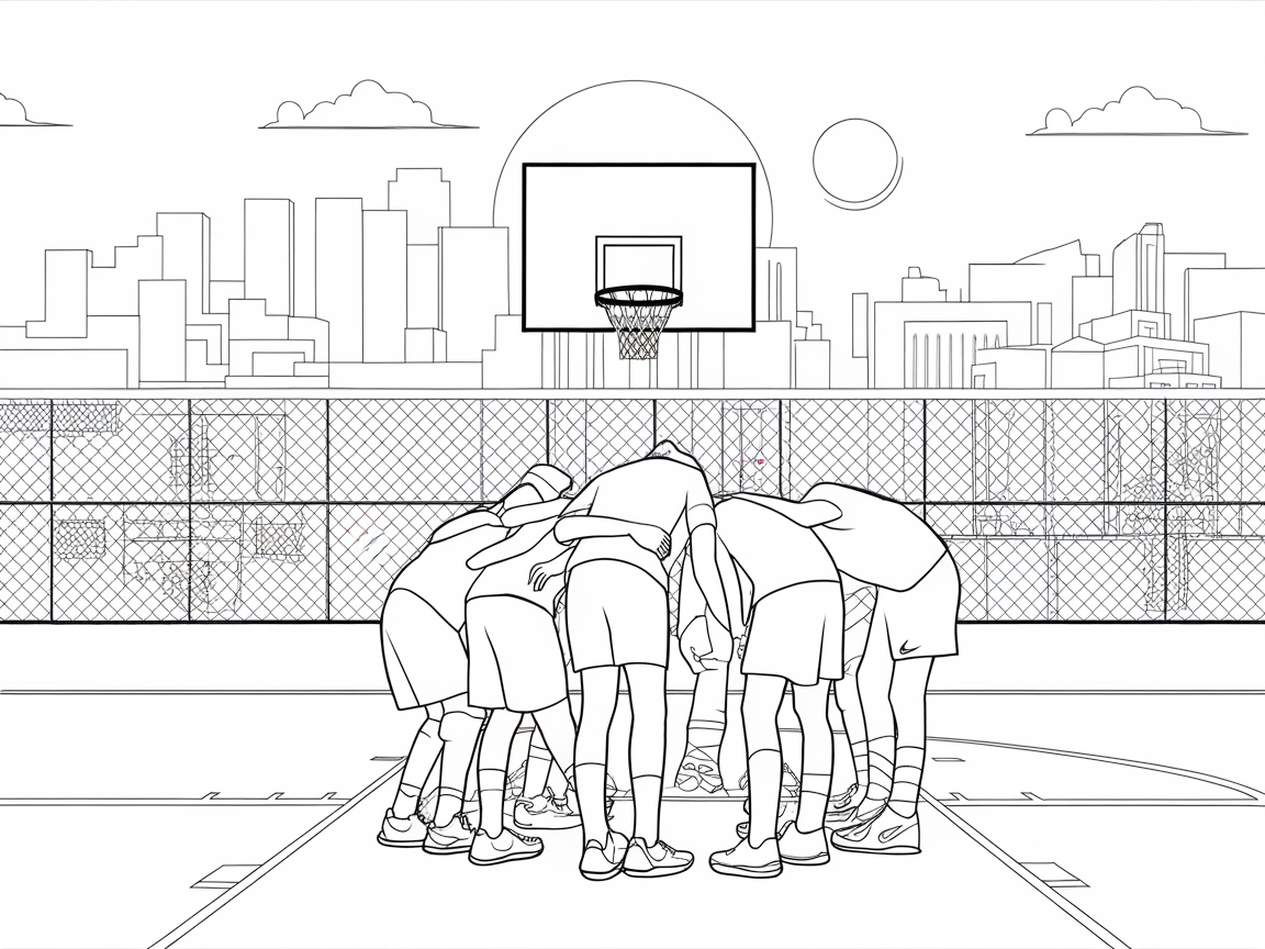Get in the Game with This Urban Basketball Scene