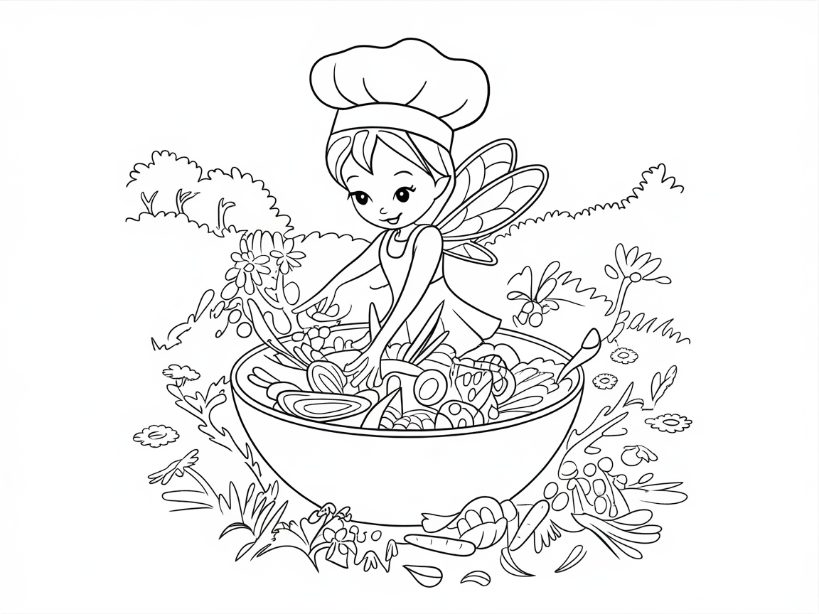 Enchanting Fairy Chef in a Garden Scene