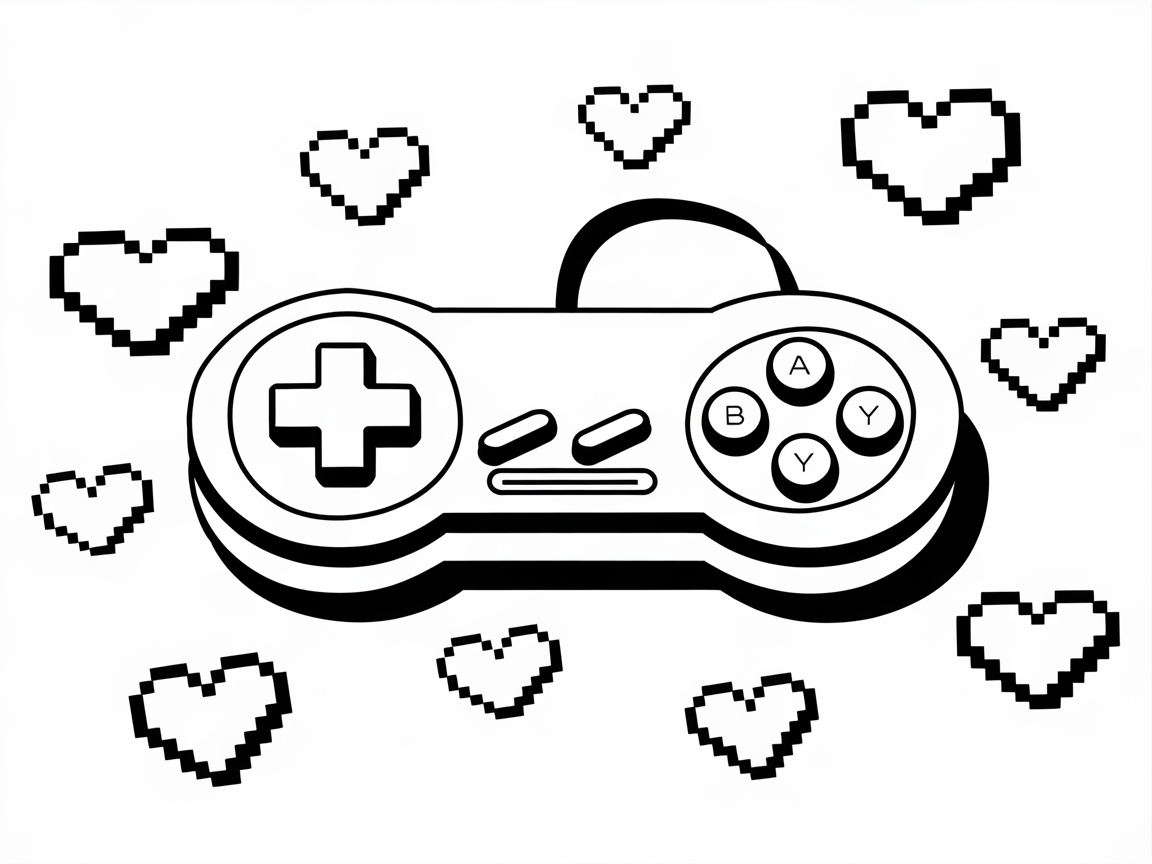Level Up Your Creativity with This Retro Game Controller Coloring Page