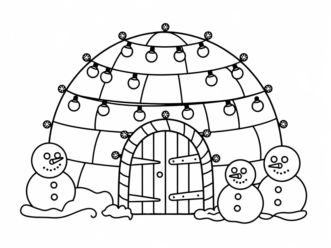 Cozy Igloo with Cheerful Snowmen