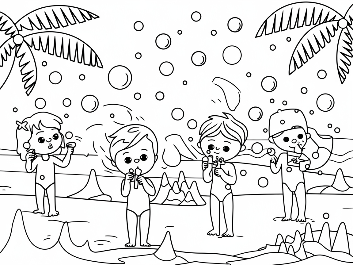 Bubble Fun at the Beach with these Young Adventurers