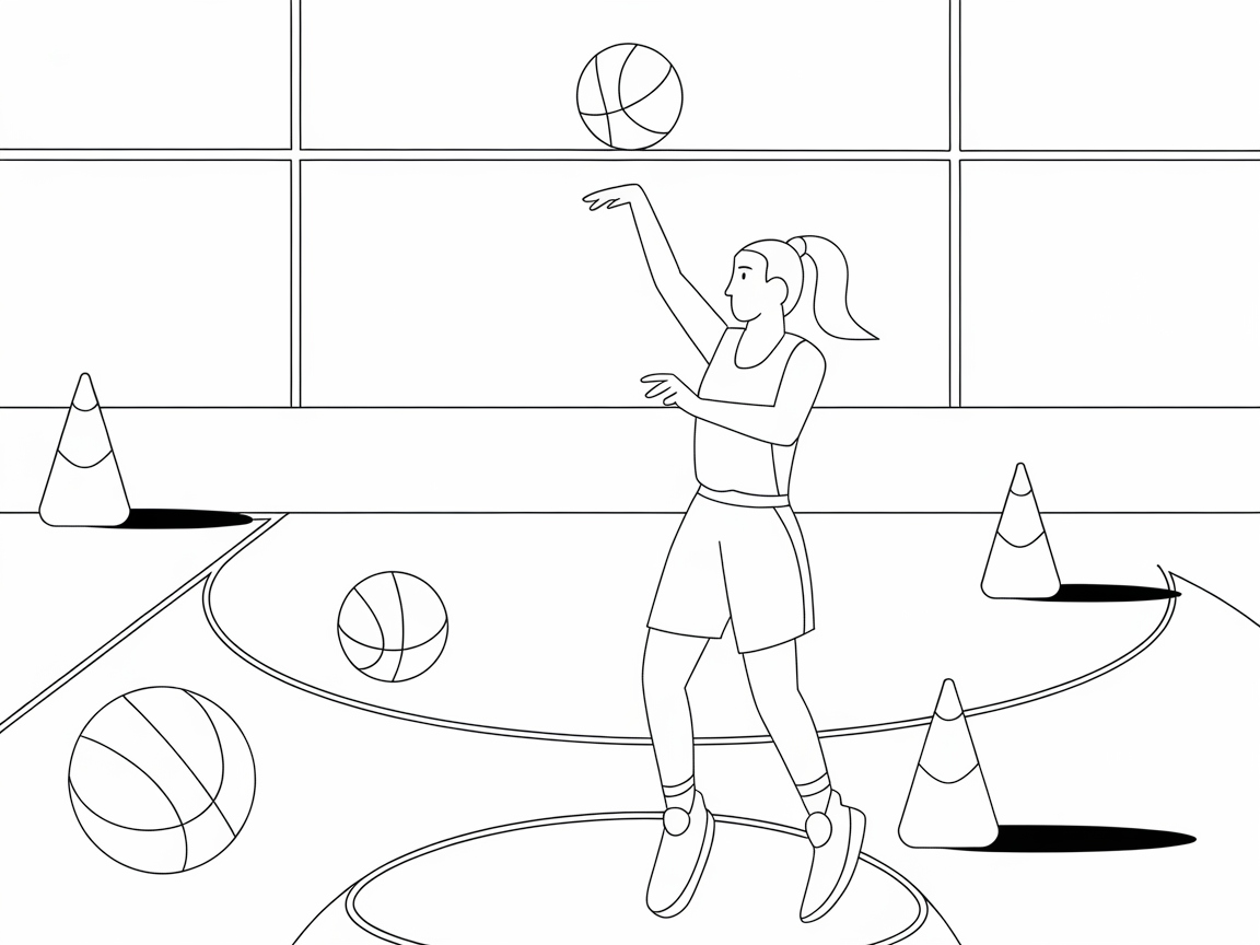 Skillful Shot on the Practice Court