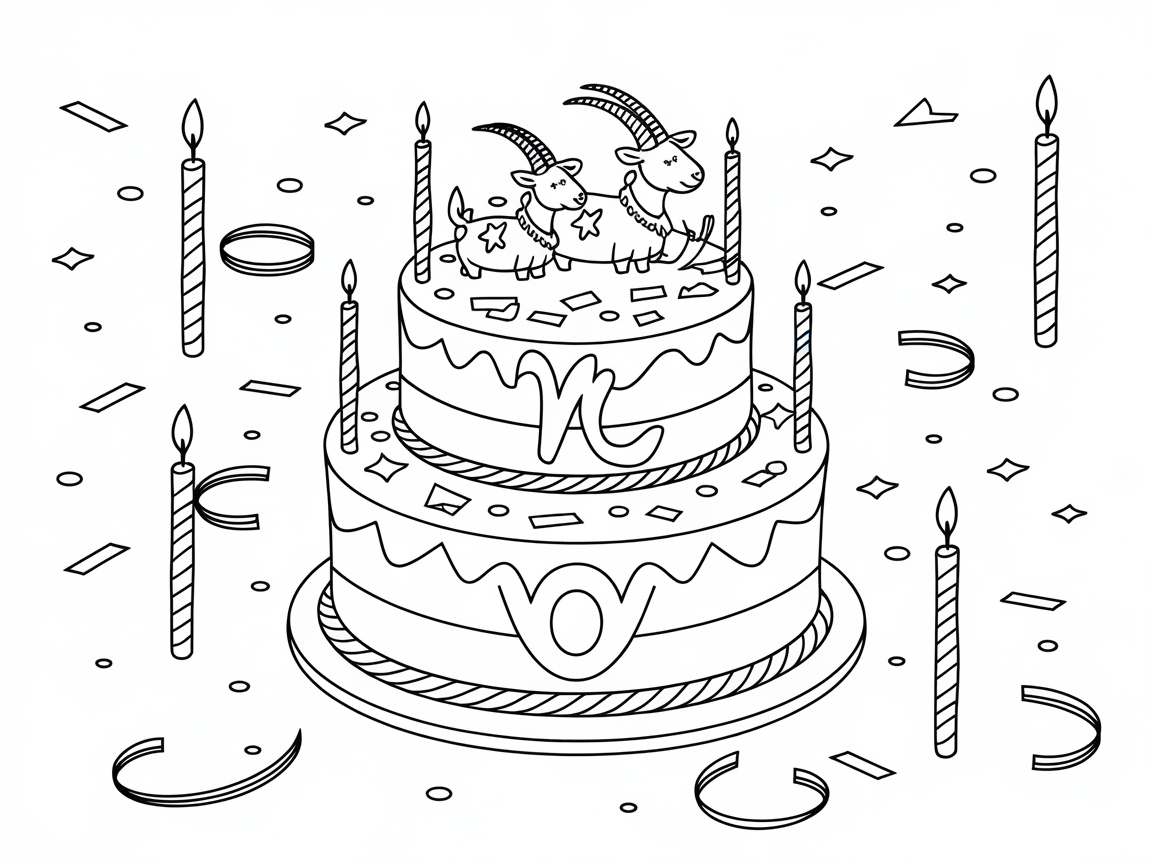 Celebrate with Capricorn on a Festive Birthday Cake