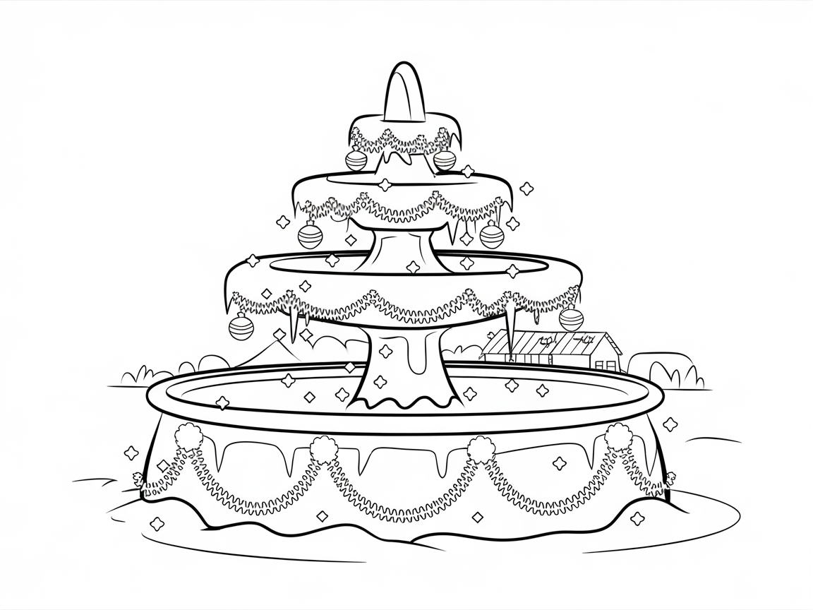 Festive Fountain in a Christmas Wonderland