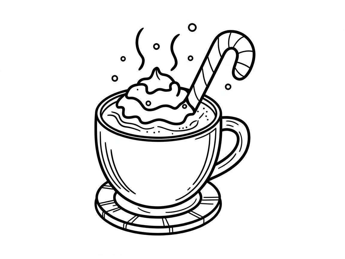 Cozy Cocoa with Candy Cane Stirrer