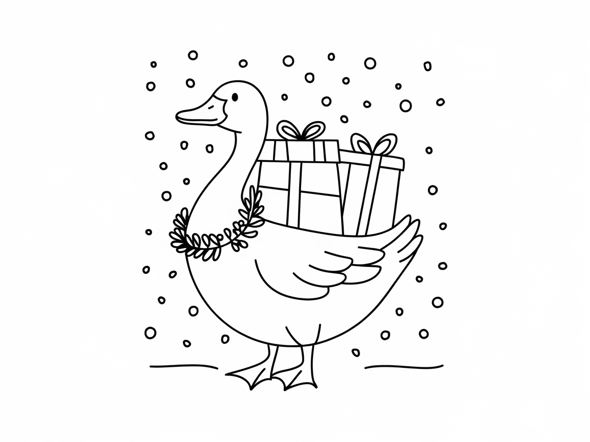 Holiday Goose with Gifts