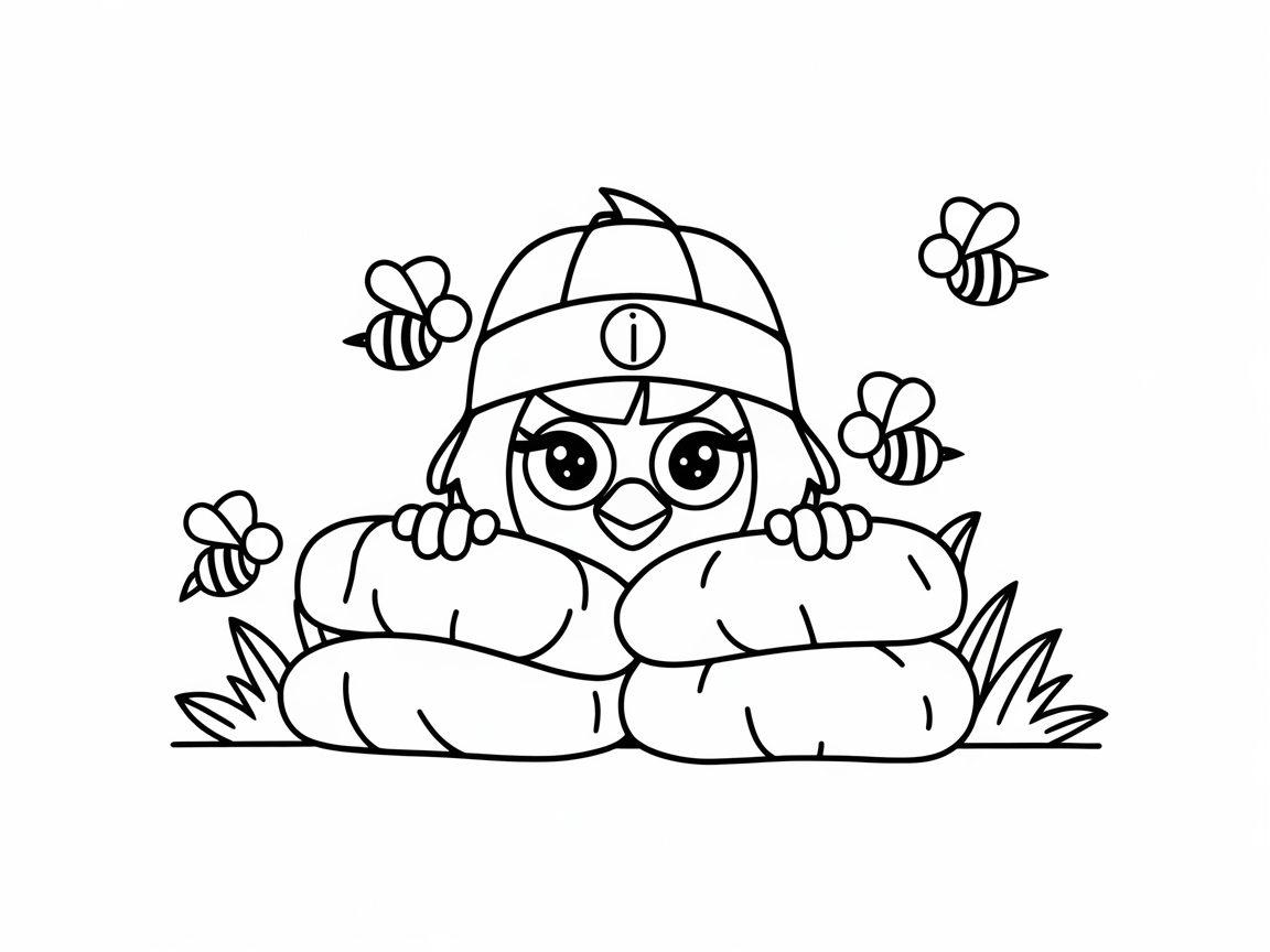 Cute Explorer Peeks from the Rock