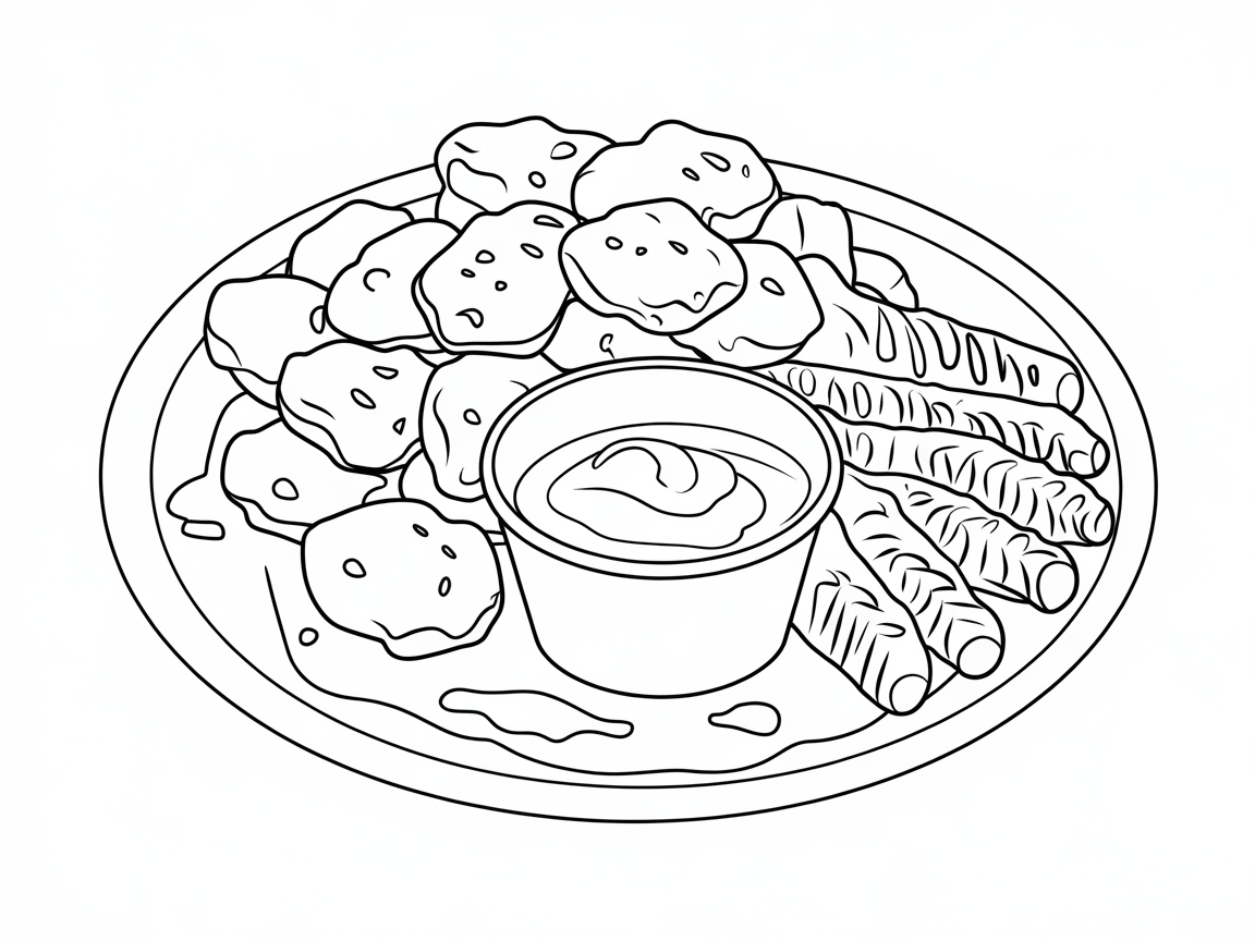 Colorful Feast: Nuggets and Dipping Fun