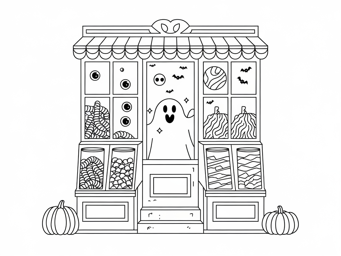 Ghostly Candy Shopfront Ready for a Splash of Color