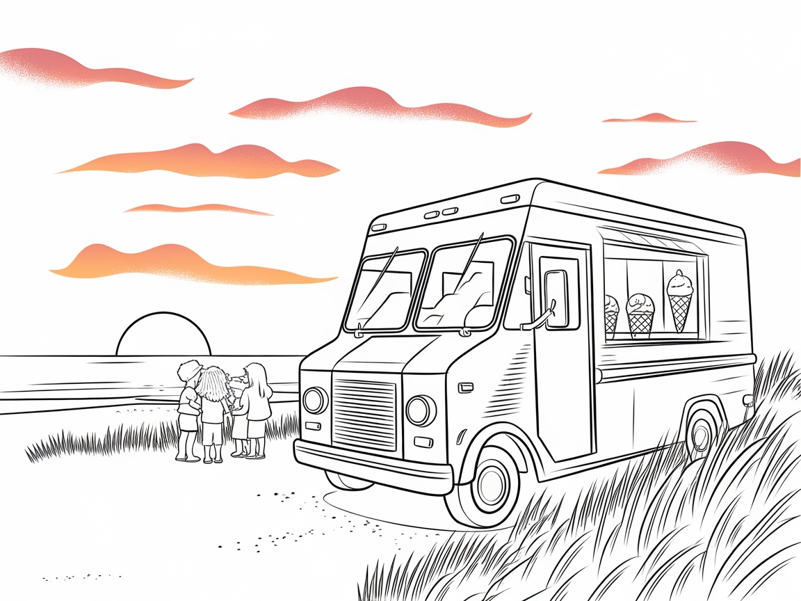 Chill Out with This Ice Cream Sunset Scene