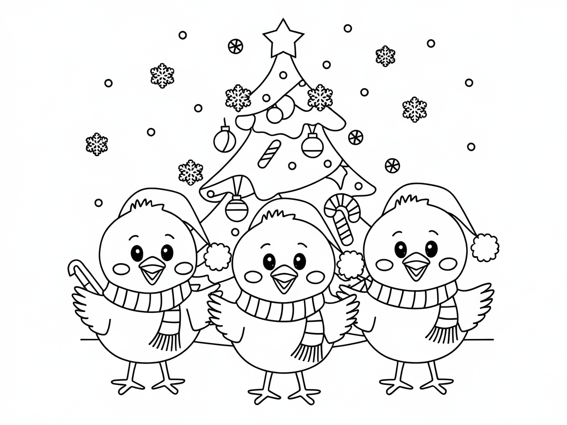 Festive Chicks Celebrating the Holidays