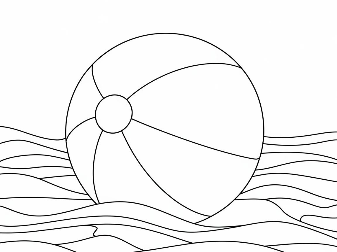 Dive into This Simple Beach Ball and Waves Scene