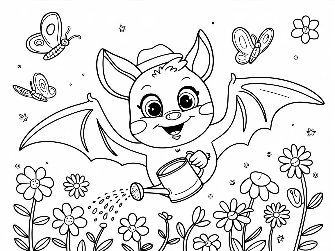 Gardening Fun with This Cheerful Bat
