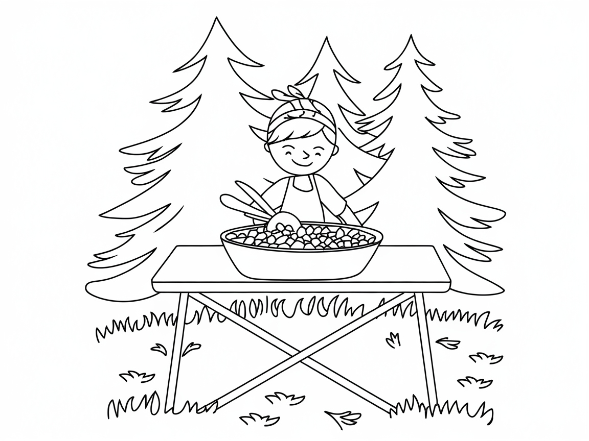 Rustic Camp Cooking Fun: Young Chef in the Forest