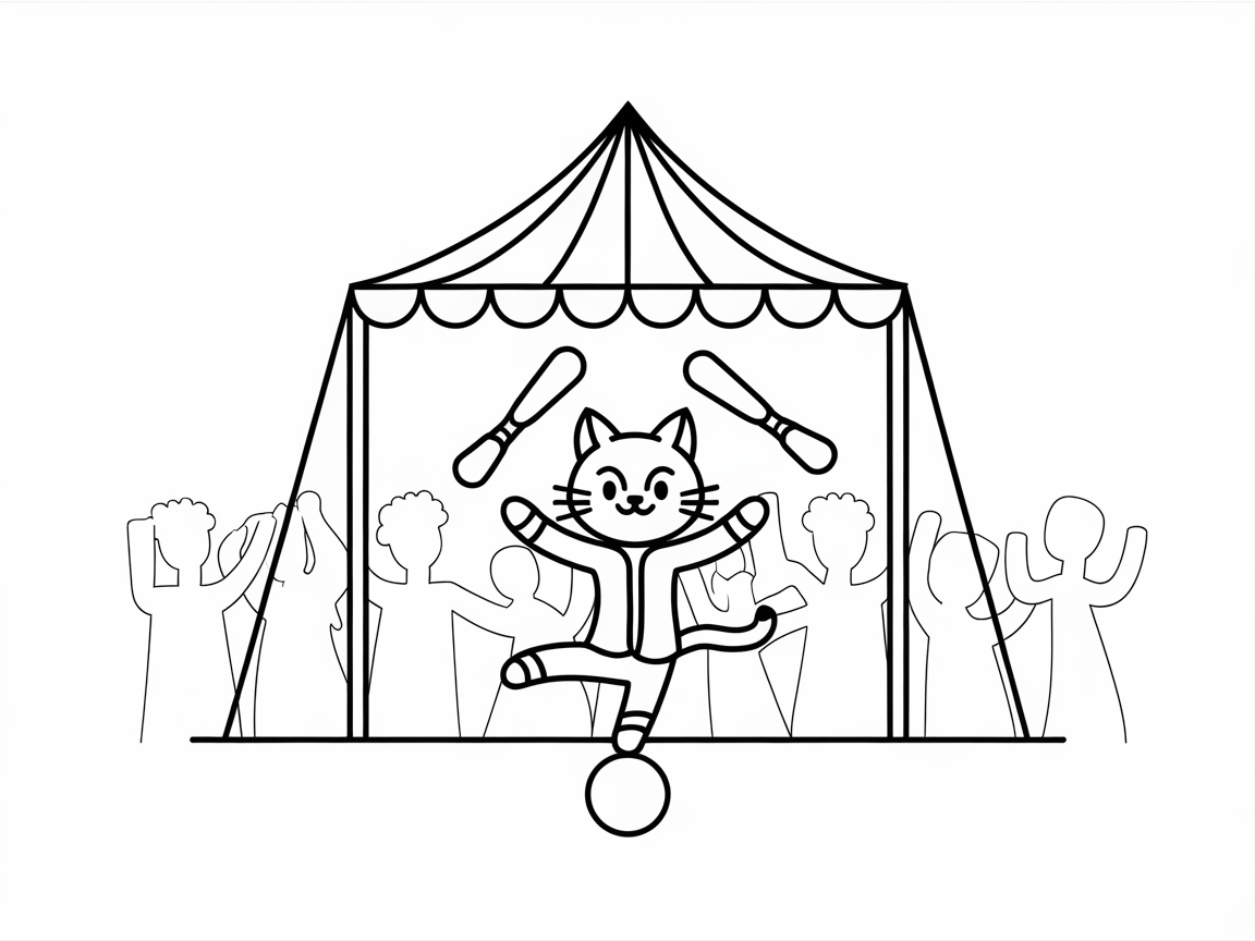 Join the Circus Fun with This Balancing Cat Performer