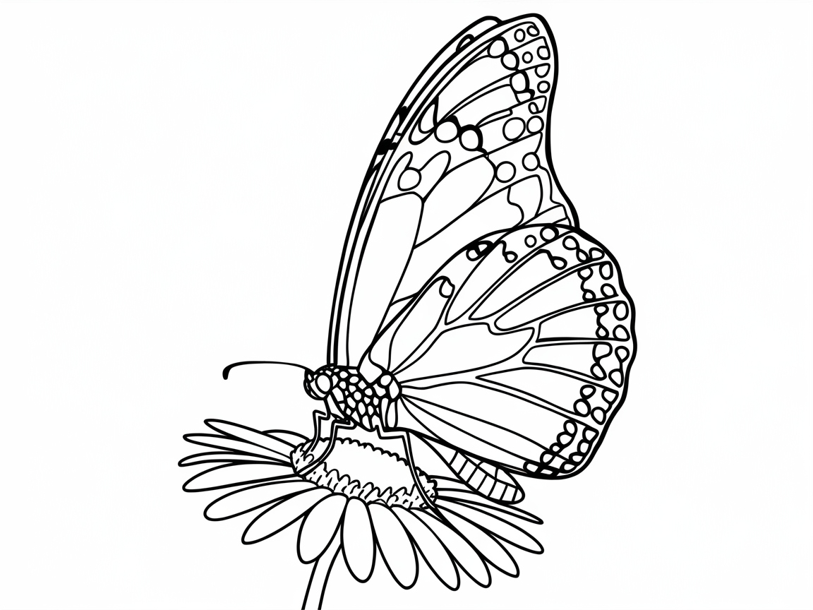 Color This Delicate Monarch in Flight