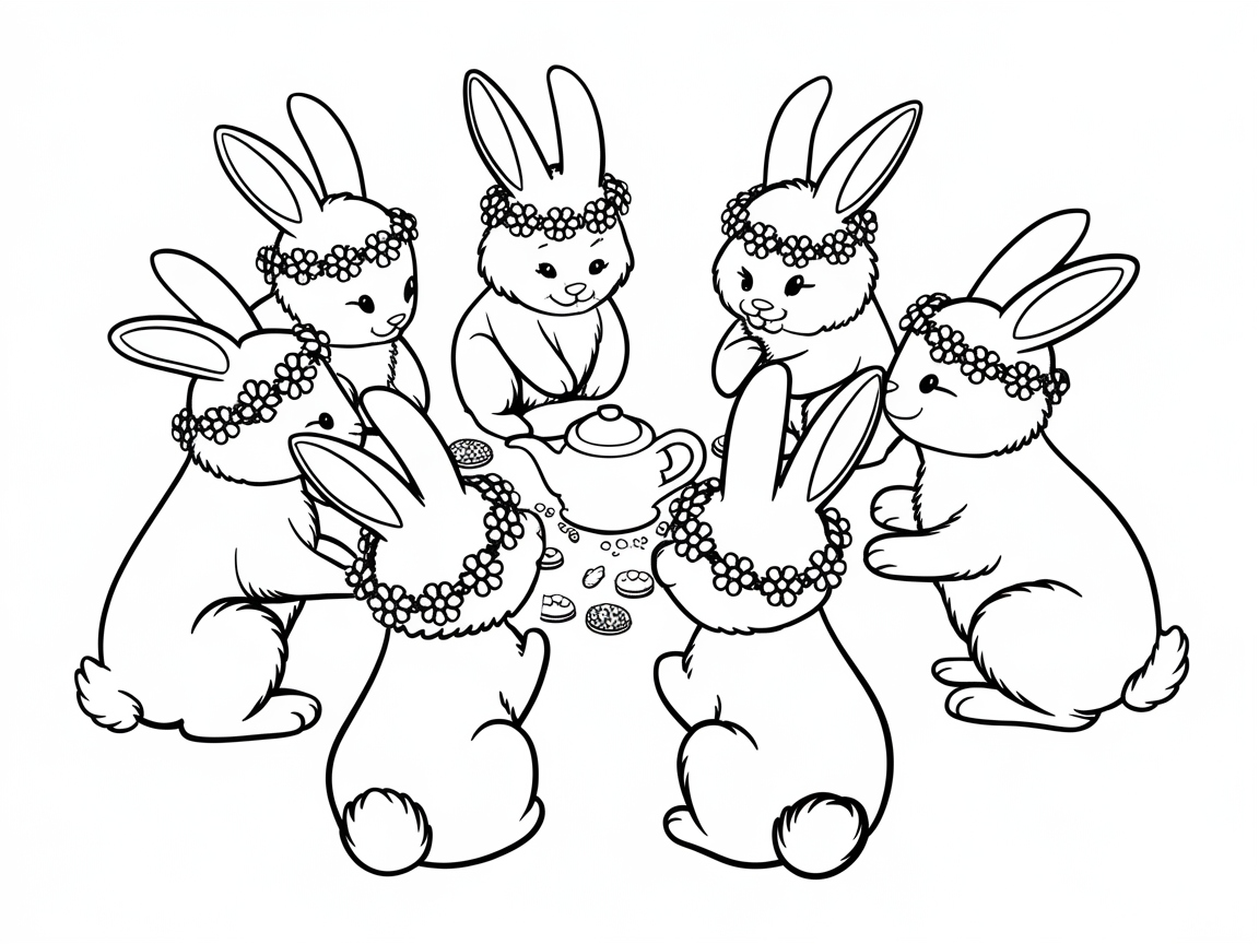 Floral Crown Bunny Tea Party Gathering