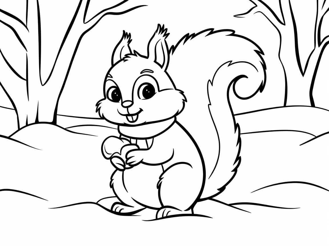 Cute Squirrel with Acorn Delight