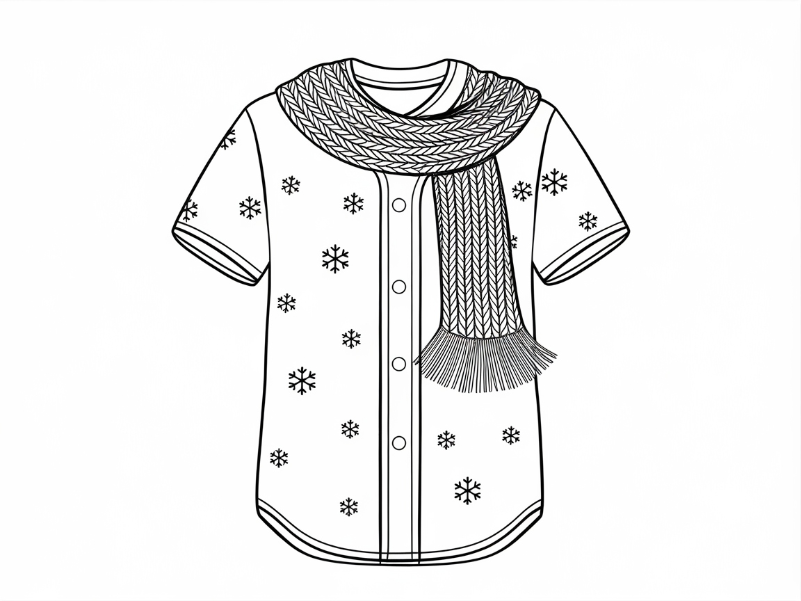 Embrace the Chill with This Snowflake Baseball Jersey and Cozy Scarf