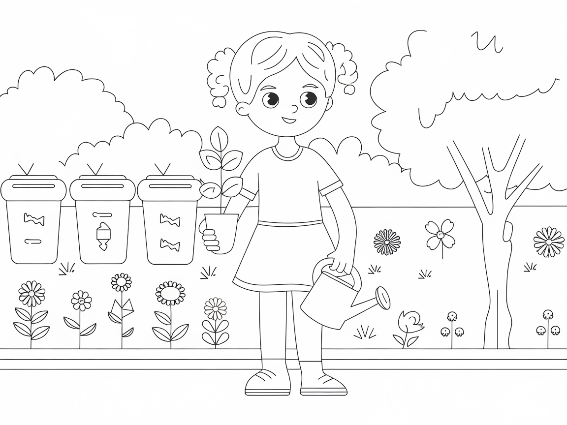 Nurturing Nature with This Garden Enthusiast Coloring Page