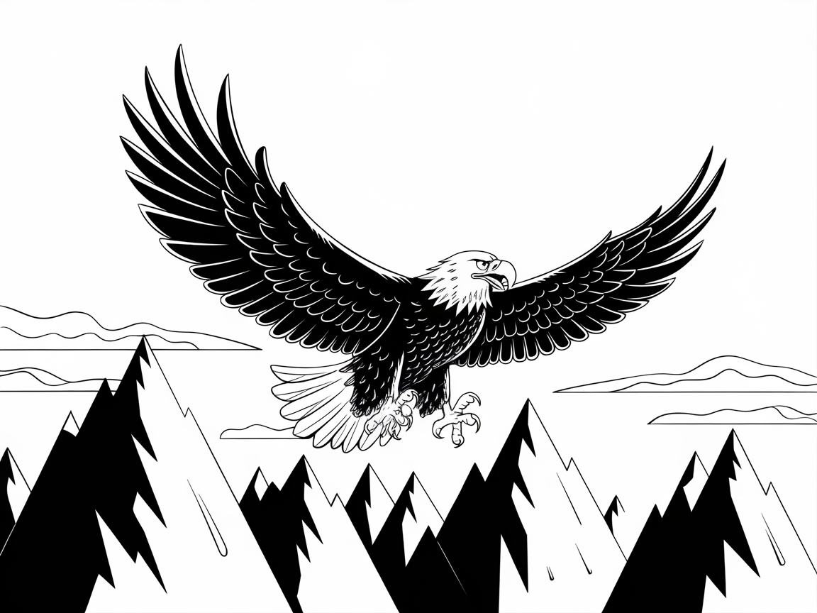 Soar with This Majestic Eagle Coloring Page