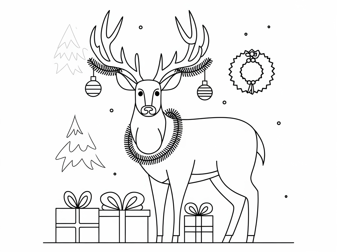 Festive Buck Decked Out for the Holidays