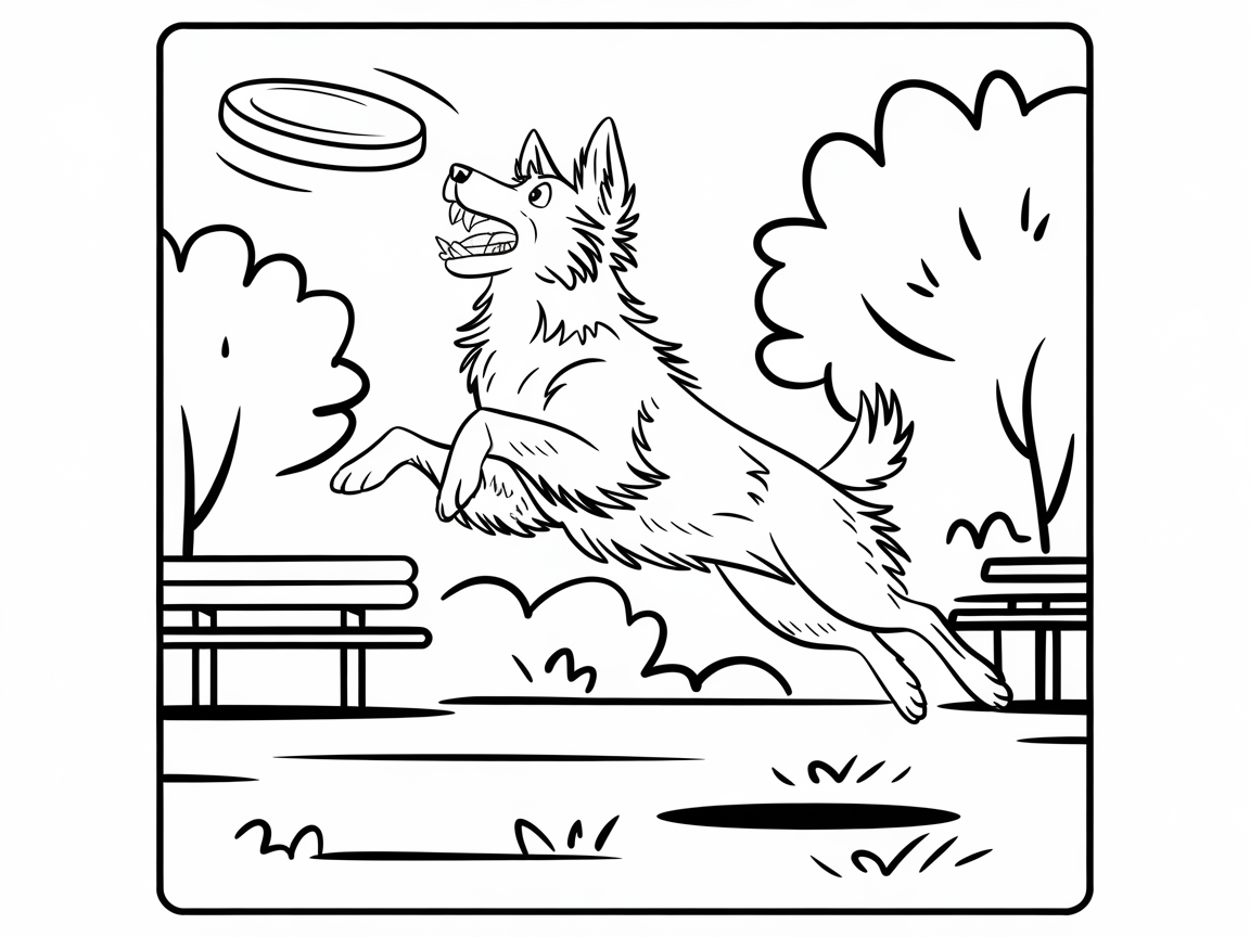 Excited Collie Leaping for the Frisbee