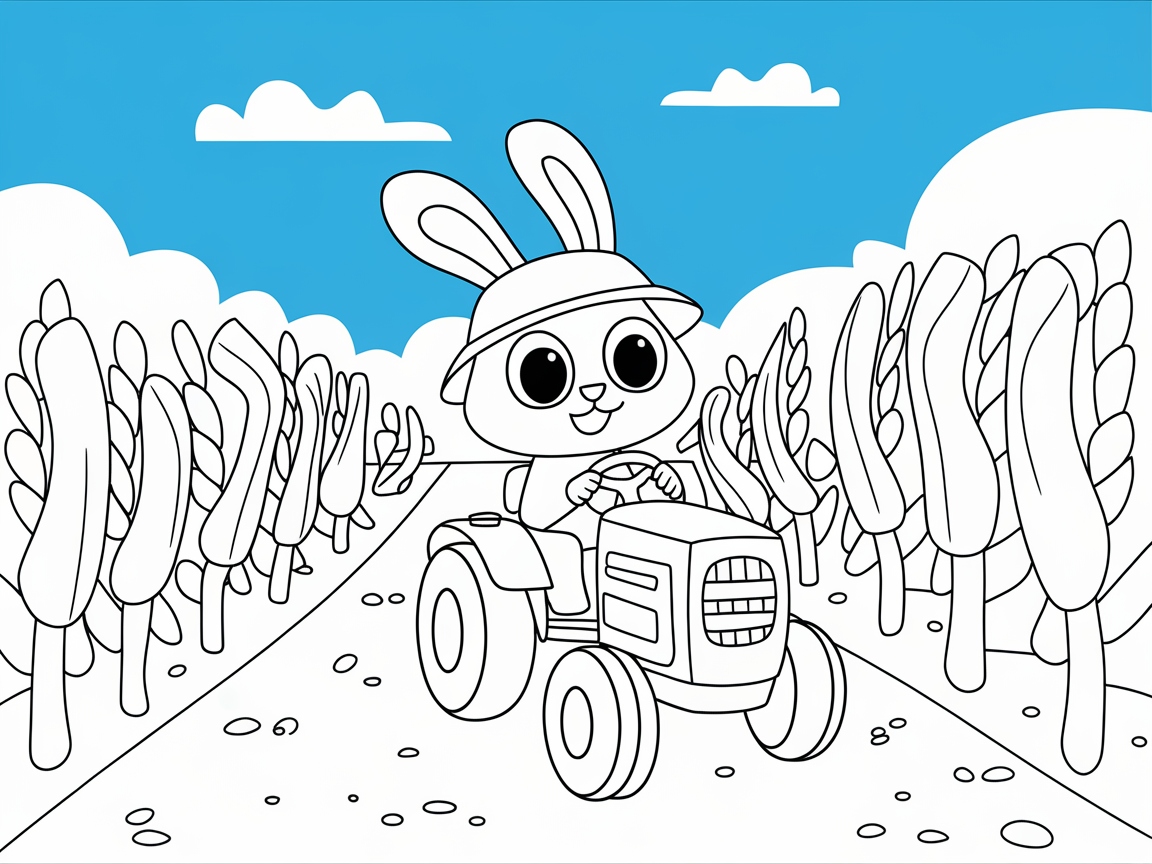 Drive into Fun with This Farming Bunny on a Tractor