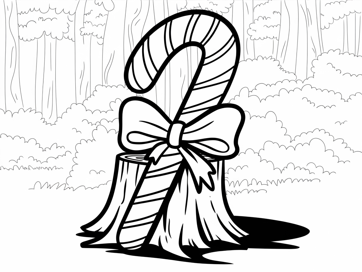 Candy Cane Delight in a Winter Forest
