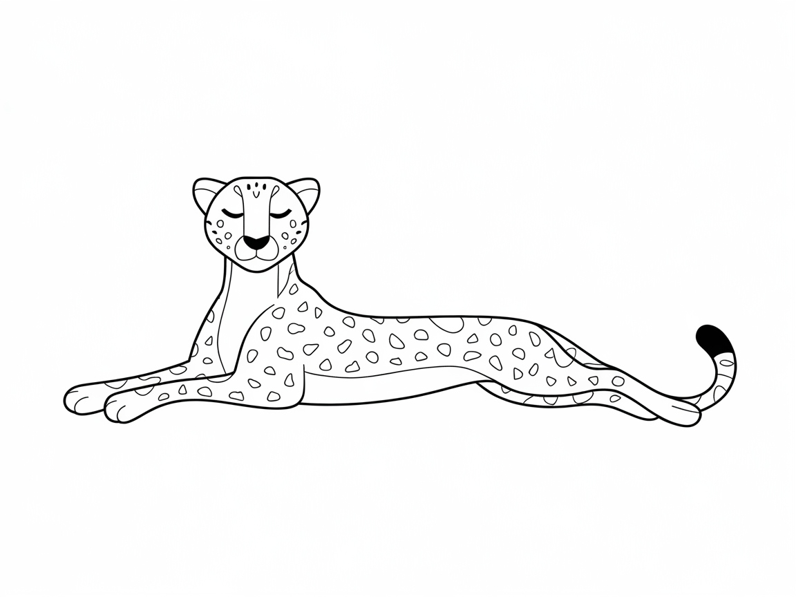 Relax With This Resting Cheetah Coloring Page